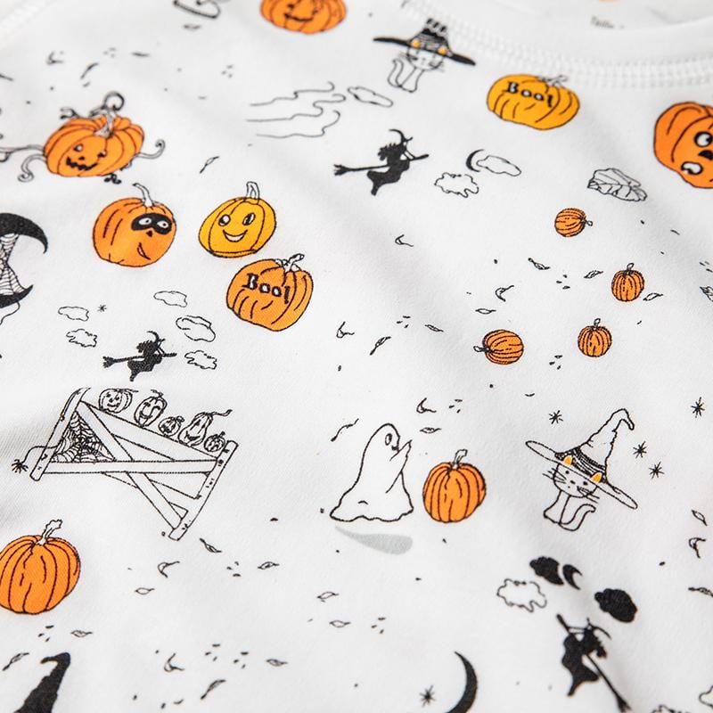 Cute Halloween Baby Pyjama Set in Pumpkins Print